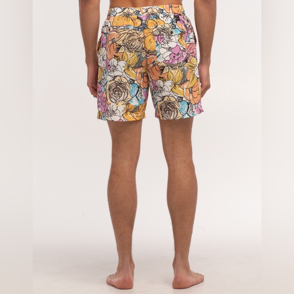 Lira Clothing: Irdell 18" Outseam Tropical-Floral Volley Shorts - Picture 3 of 11